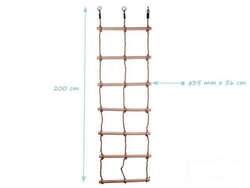 Double rope ladder with 7 wooden rungs heavy