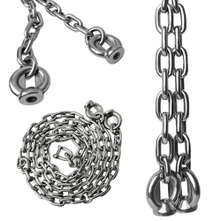 A set of stainless steel chains 6mm - 2m