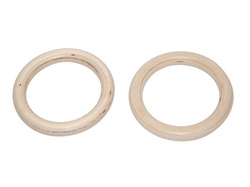 Wooden gymnastic rings (without ropes)