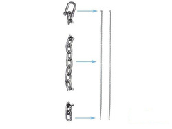 Stainless steel chain one-point set 5mm - 1,8m