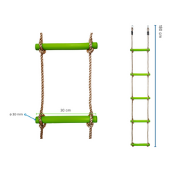 Rope ladder with 5 plastic rungs