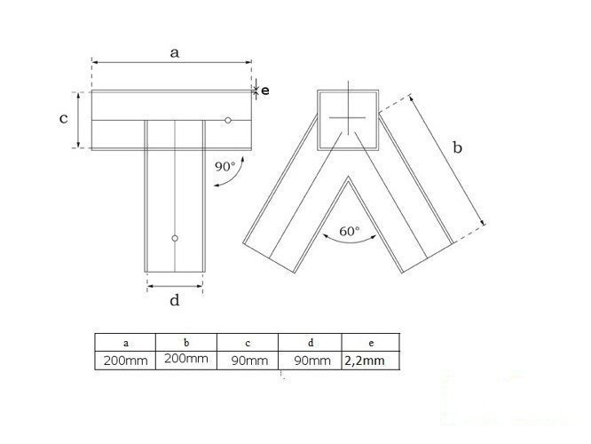 Metal swing corner square 90 angle 90-90