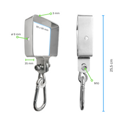 Metal swing hook galvanised 90x90 mm