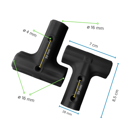T Basic connector for armed (reinforced ) rope ø 16 mm