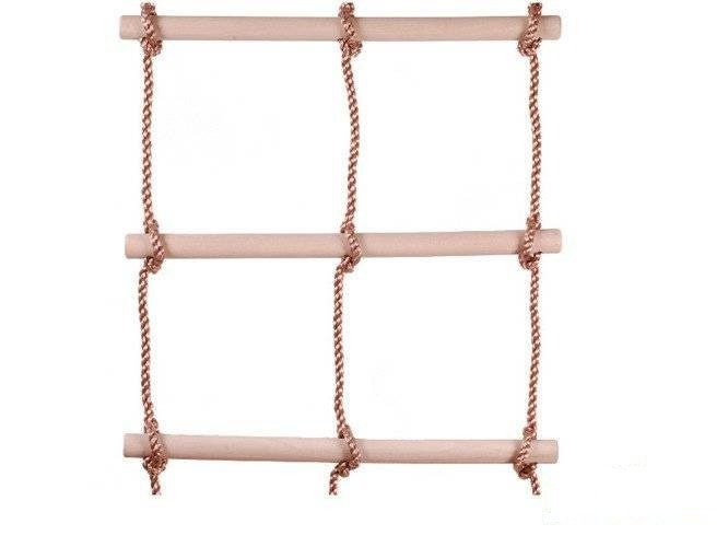 Double rope ladder with 7 wooden rungs heavy