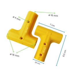 T Basic connector for armed (reinforced ) rope ø 16 mm 