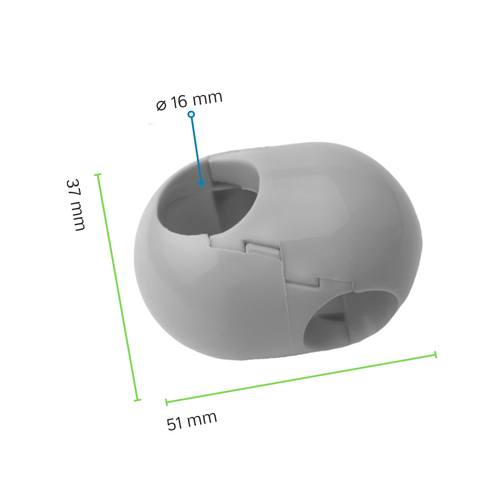 Standard connector for reinforced (armed) rope ø 16 mm