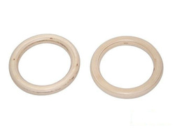Wooden gymnastic rings (without ropes)