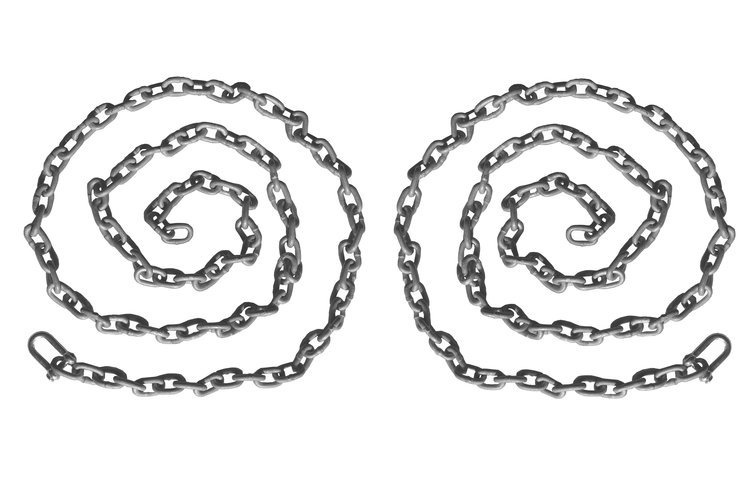 Galvanized metal chain one-point set 5mm - 1,8m