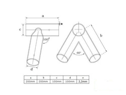 Metal swing corner round 100 angle 100-100