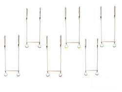 Wooden Trapeze bar with metal round rings