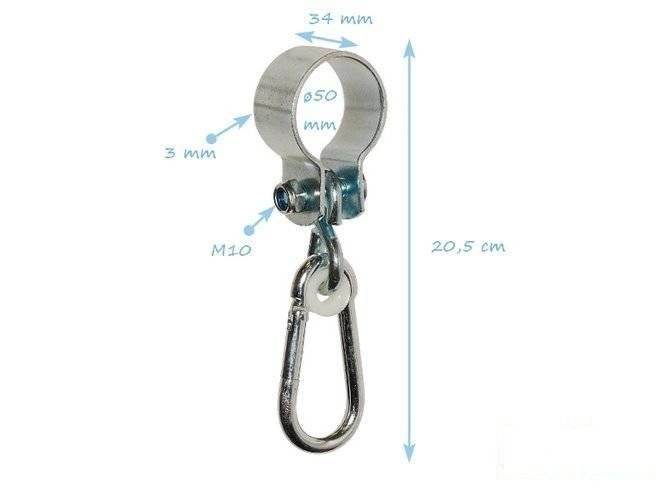 Metal swing hook ø 50 mm galvanised
