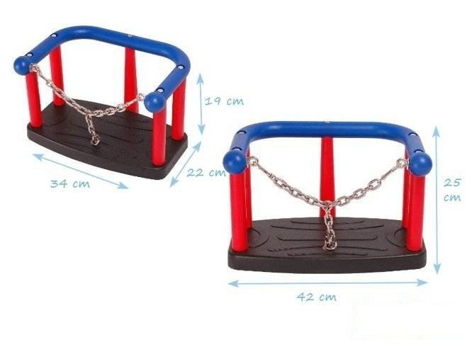 TPE baby swing seat LUX with aluminium insert + Galvanized metal chain set 6 mm 1,8 m