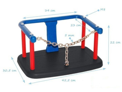 Rubber baby swing seat witch metal insert + Stainless steel chain set 6 mm 1,8 m