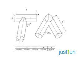Metal swing corner round 100 angle 100-100