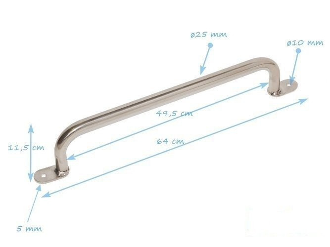 Handgrip 550 mm stainless steel