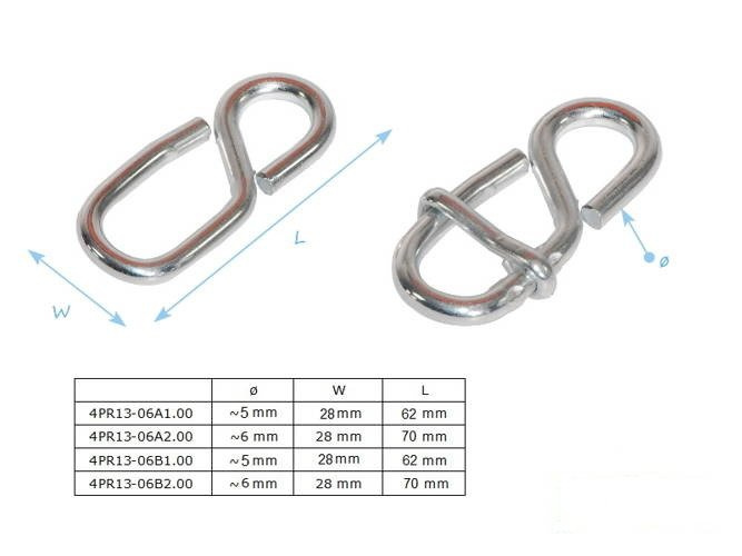 Metal eight with bar 5x60 mm