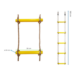 Rope ladder with 5 plastic rungs