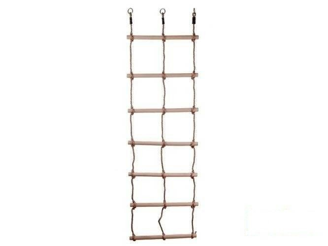 Double rope ladder with 7 wooden rungs heavy